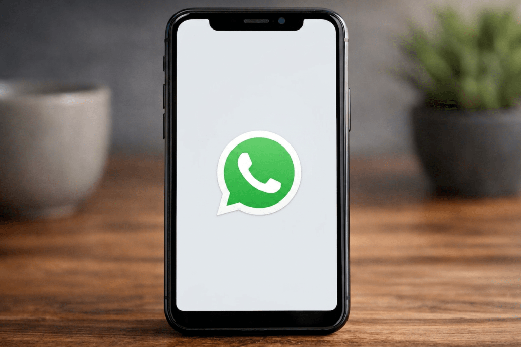 Replace phone screen with WhatsApp logo only
